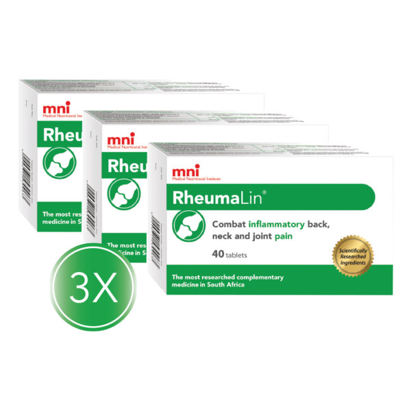 RheumaLin 40 tablet 3x value pack combats inflammatory back, neck and joint pain