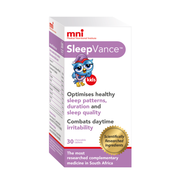 SleepVance kids optimises sleep quality and duration, promotes healthy sleep patterns, and combats daytime irritability and inattention in your child.